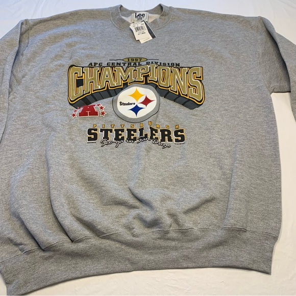 Vintage Lee Sport Nutmeg Mills Pittsburgh Steelers 1997 Sweatshirt Mens 2XL New - Picture 2 of 11